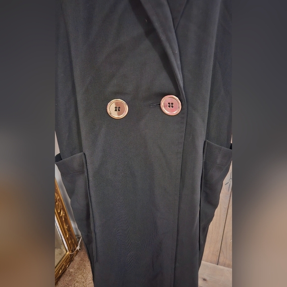 ZARA Suit Style Double Button Midi Dress In Black. Size XS NWOT - Picture 14 of 16